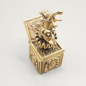 Max Factor Creme Perfume Compact Brass Jack in the Box Jester Hypnotique